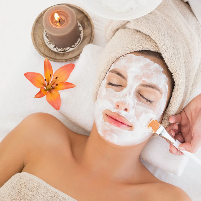 face waxing with mask